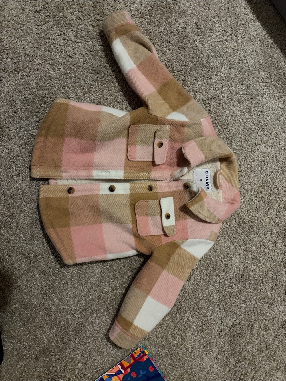 Old Navy Plaid Kids Sherpa Jacket
